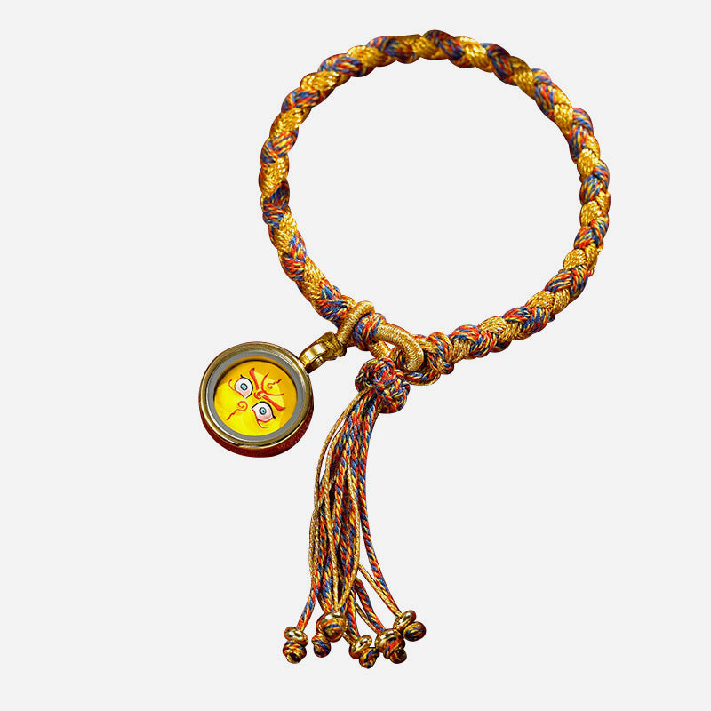 Handmade Tibetan Five God Of Wealth Dragon Scale Rope Luck Braid Bracelet
