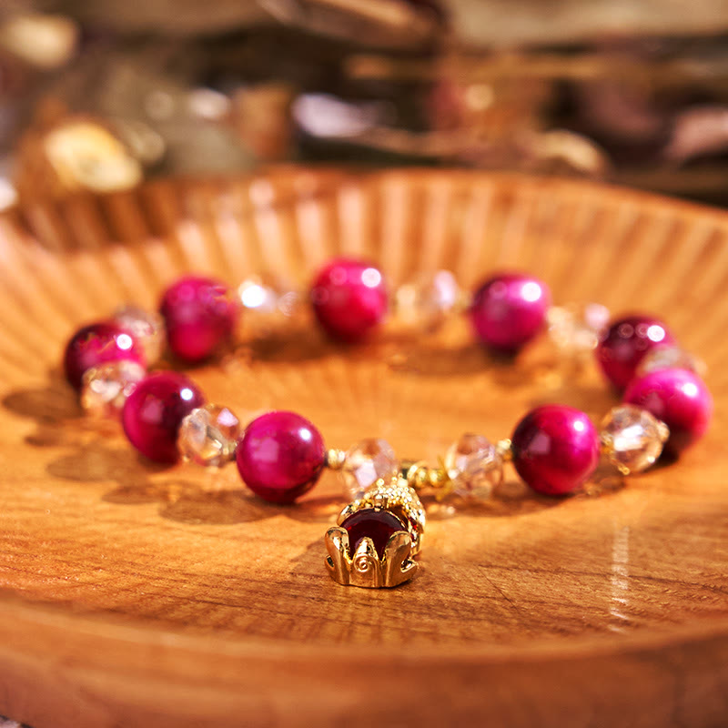Red Tiger Eye PiXiu Fox Protection Self Confidence Bracelet