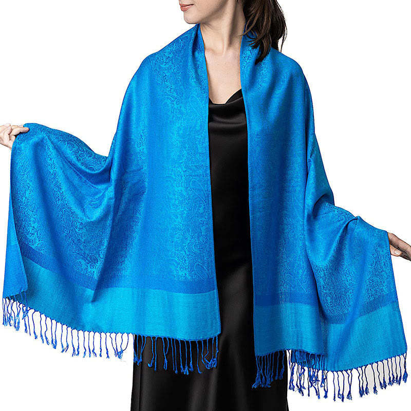 Tibetan Cashew Jacquard Tassels Shawl Spring Fall Winter Warm Cozy Scarf Wrap