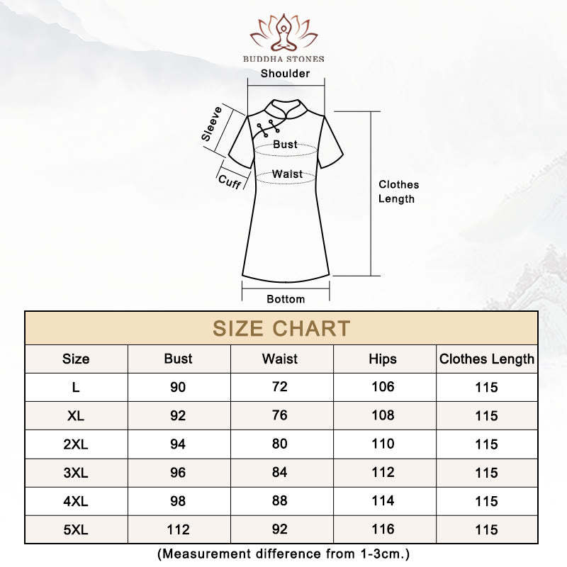 Vintage Auspicious Clouds Leaf Print Cheongsam Dress Women's Qipao Dress
