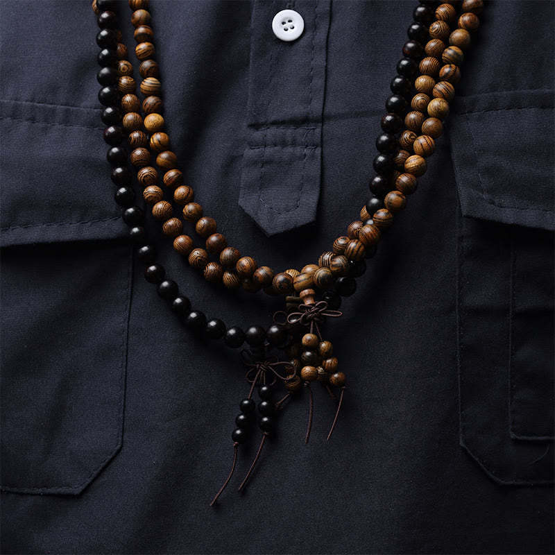 108 Mala Beads Bracelet Prayer Meditation Sandalwood Elastic