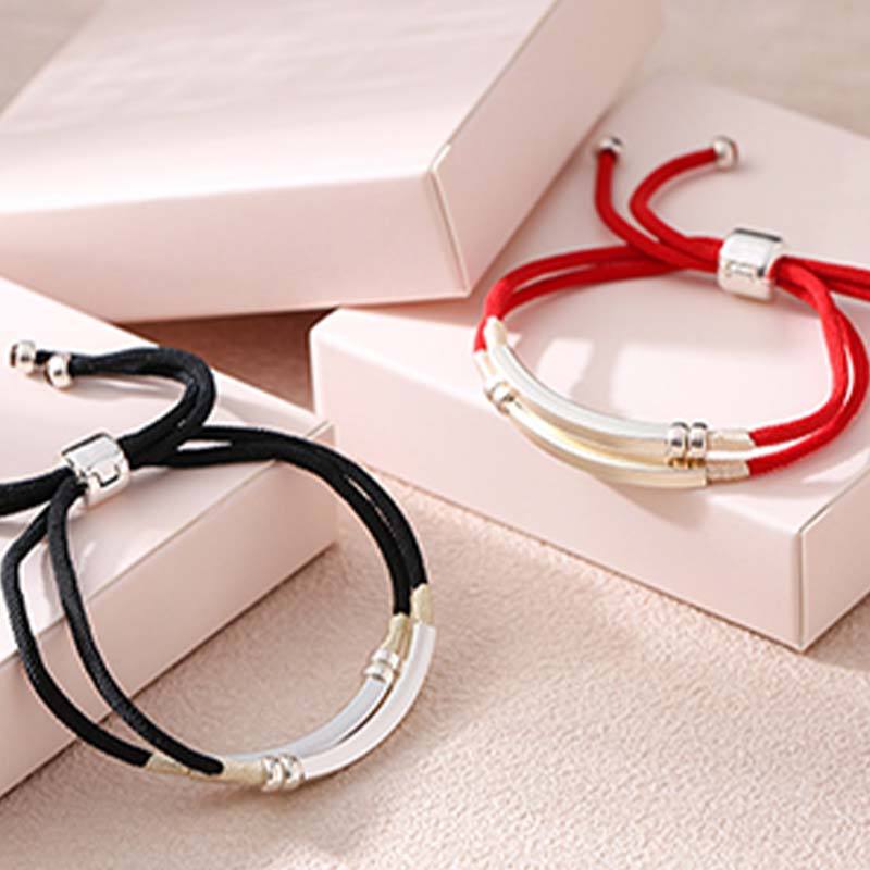 925 Sterling Silver Red String Layered Braid Bracelet