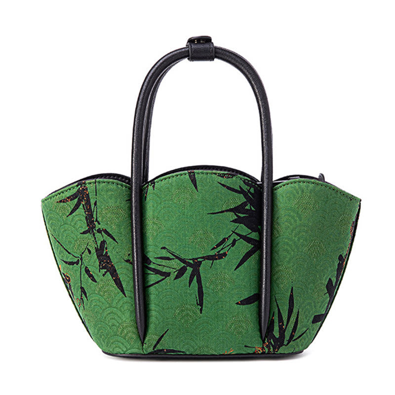 Curve Bamboo Flower Shape Xiangyunsha Silk Crossbody Bag Hangbags