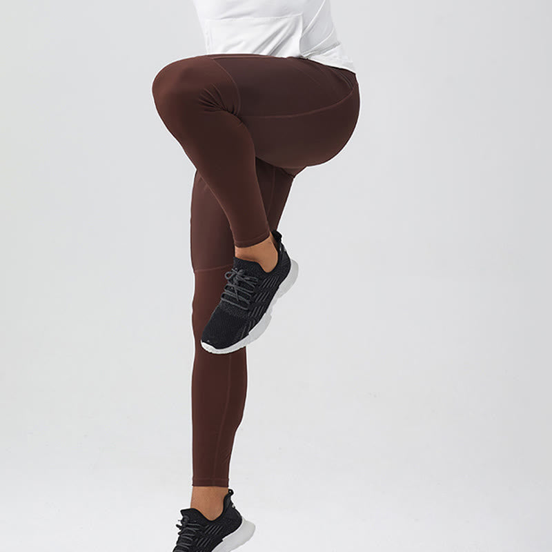High Waist Quick Dry Breathable Fitness Men's Leggings Pants With Zipper Pocket