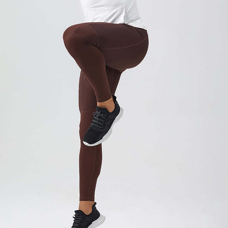 High Waist Quick Dry Breathable Fitness Men's Leggings Pants With Zipper Pocket