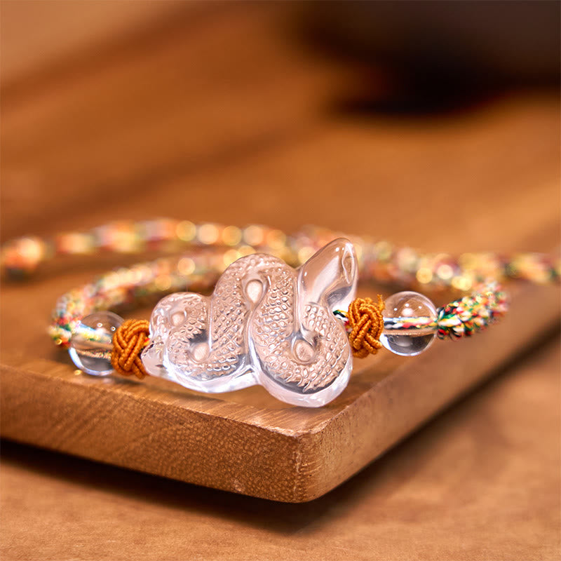 White Crystal String Year Of The Snake Healing Bracelet