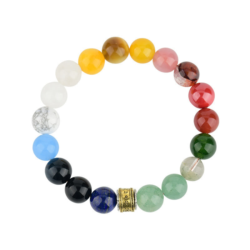 Five Elements Various Agate Crystal Red Agate Gold Sheen Obsidian Yellow Agate Luck Bracelet