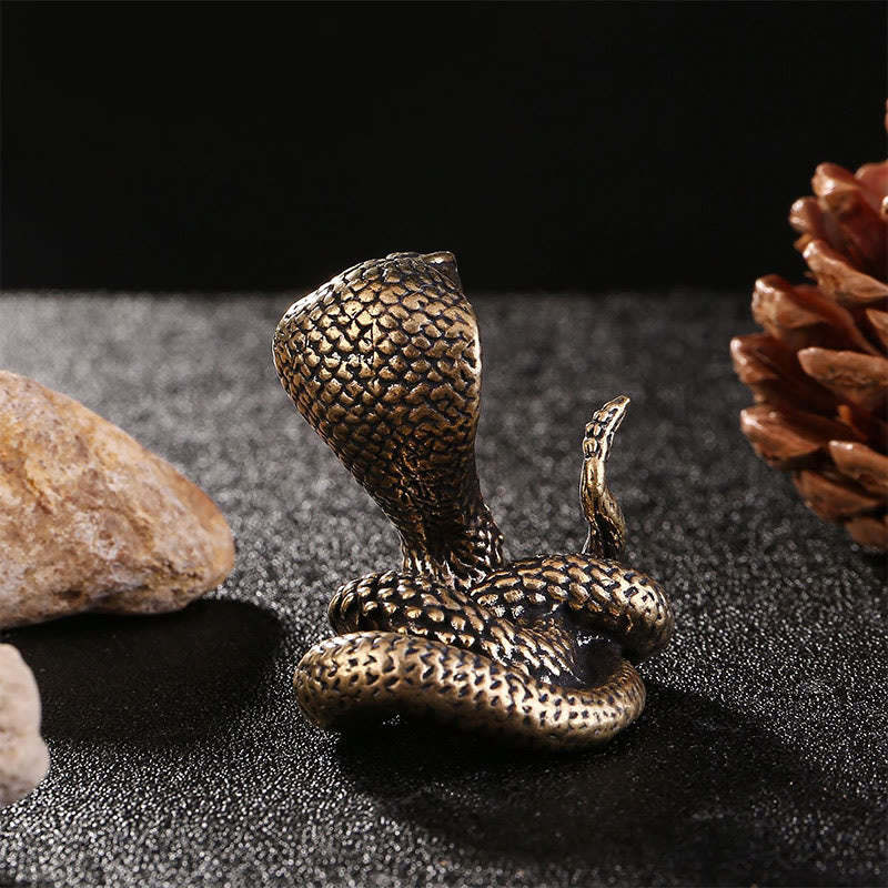 Mini Small Year of the Snake Cobra Brass Copper Home Decoration