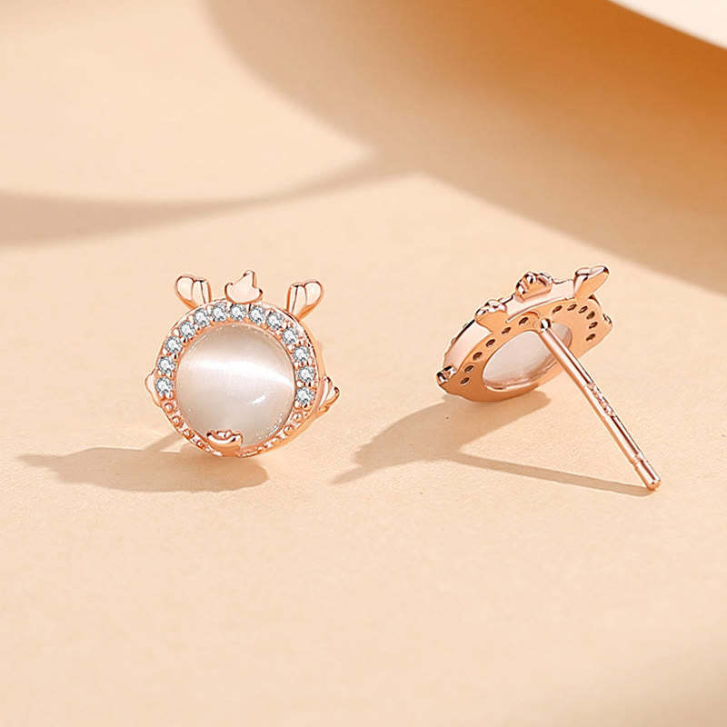 925 Sterling Silver Year of the Dragon Cat's Eye Cute Dragon Copper Coin Protection Bracelet Necklace Pendant Earrings (Extra 30% Off | USE CODE: FS30)