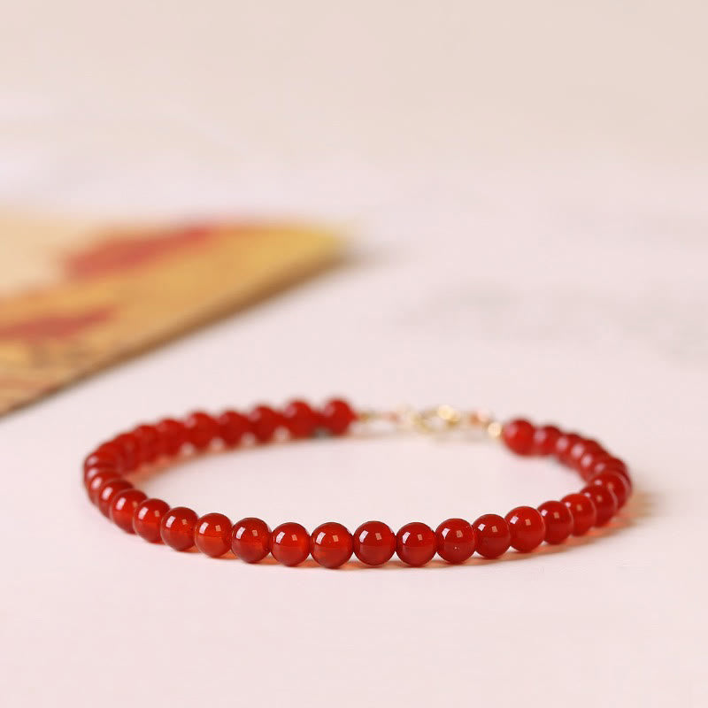 Small Red Agate Ultra-thin Beads Calm Bracelet