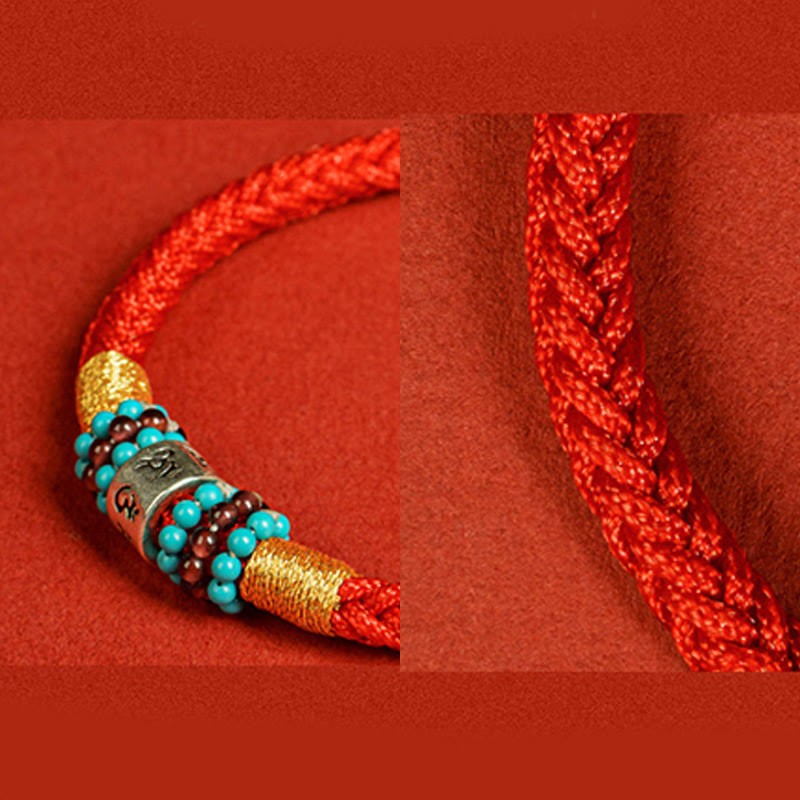 Red String Black String Six True Words 925 Sterling Silver Connection Bracelet