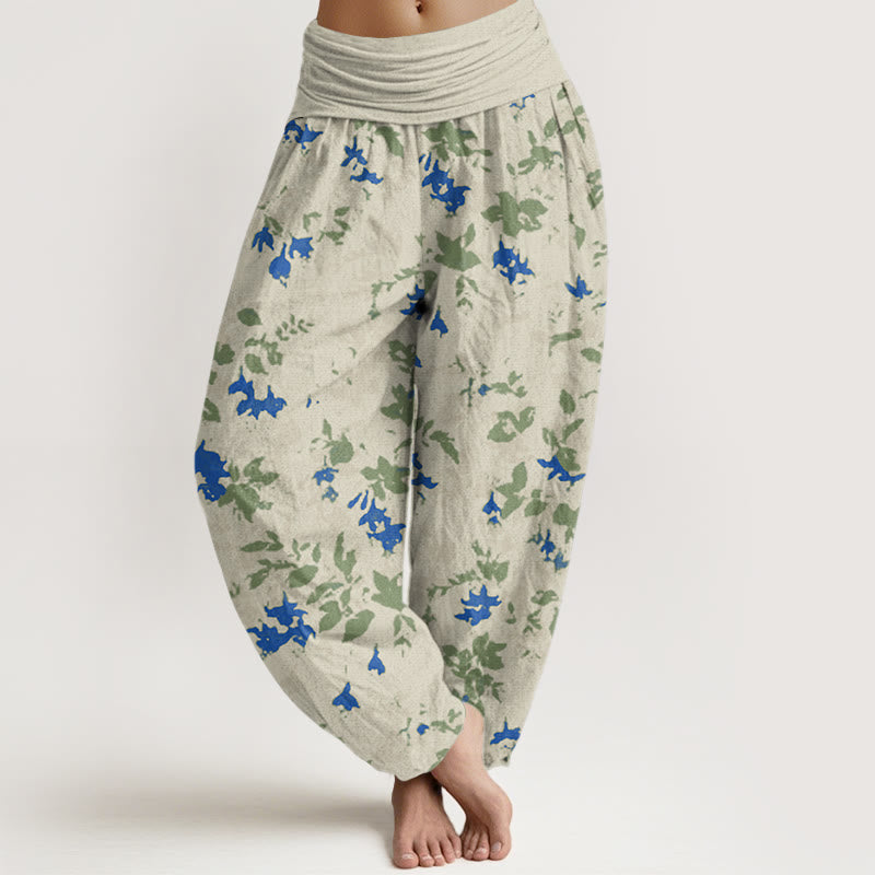Floral Pattern Women's Elastic Waist Harem Pants