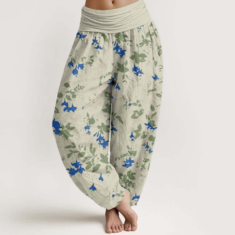Floral Pattern Women's Elastic Waist Harem Pants