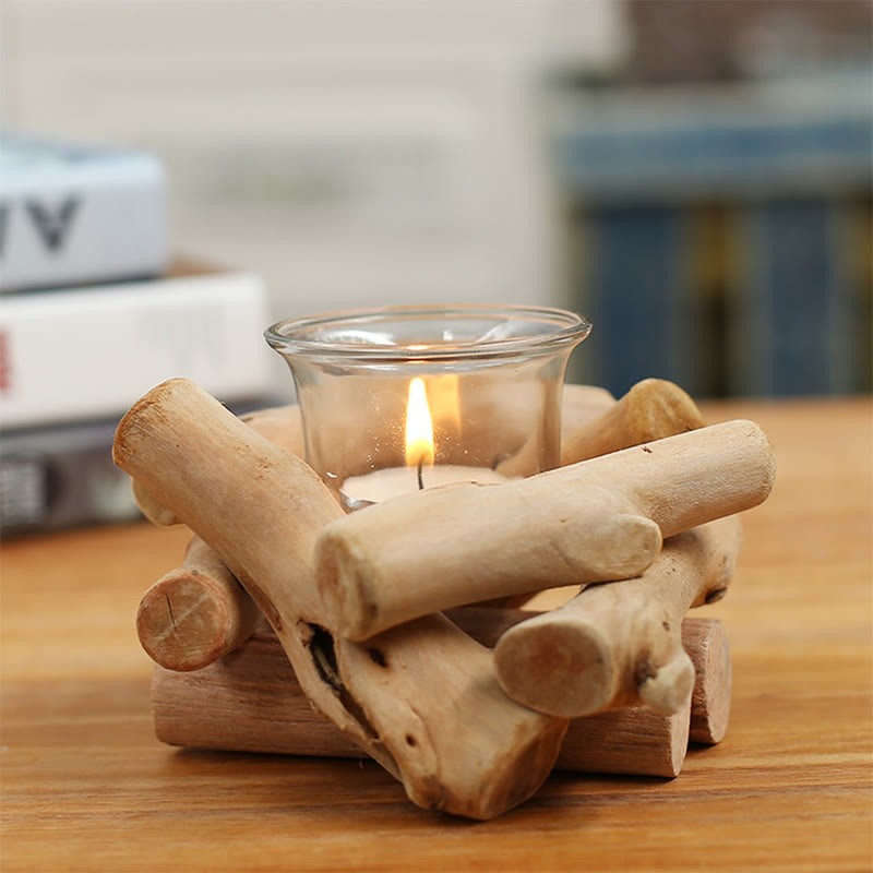 Wood Candlestick Home Candle Holder Decoration