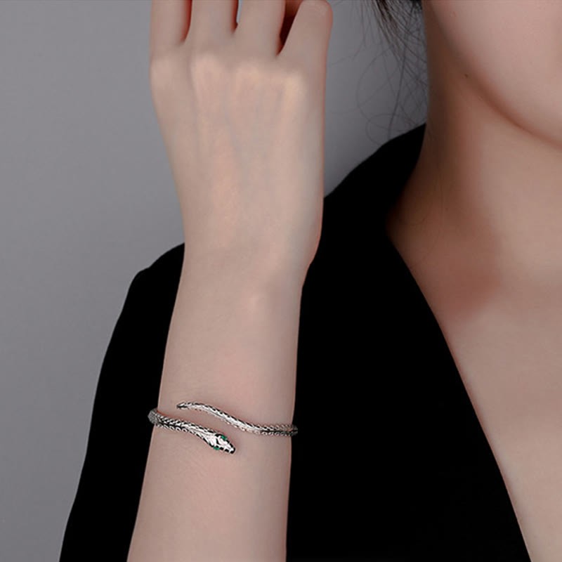 999 Sterling Silver Snake Shape Year Of The Snake Blessing Bracelet