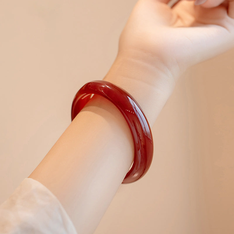 Natural Red Agate Confidence Bracelet Bangle