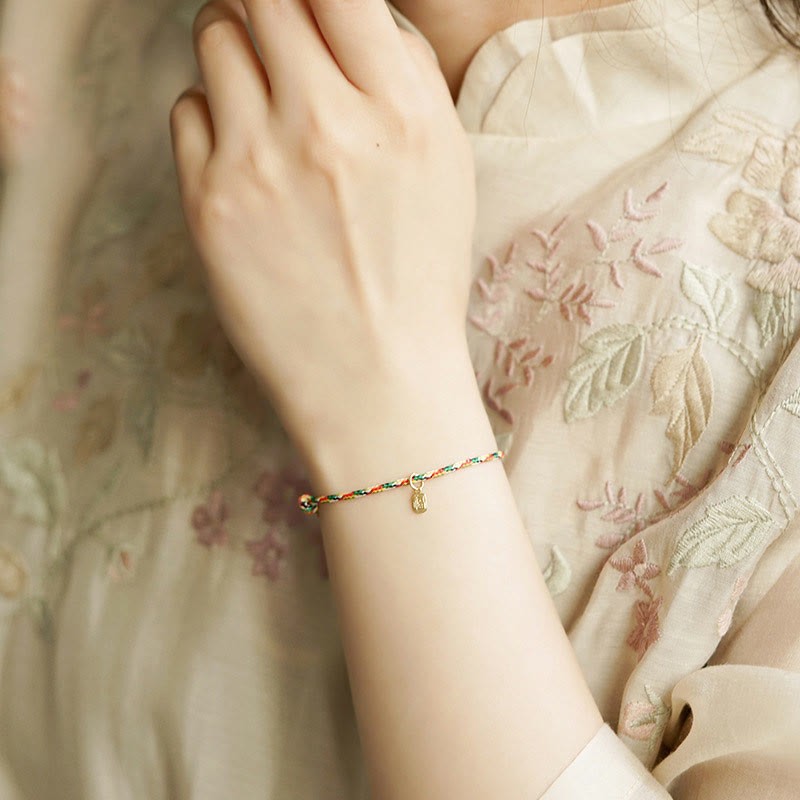 Auspicious Fu Character Peace And Joy Luck Handmade Multicolored Child Adult Bracelet