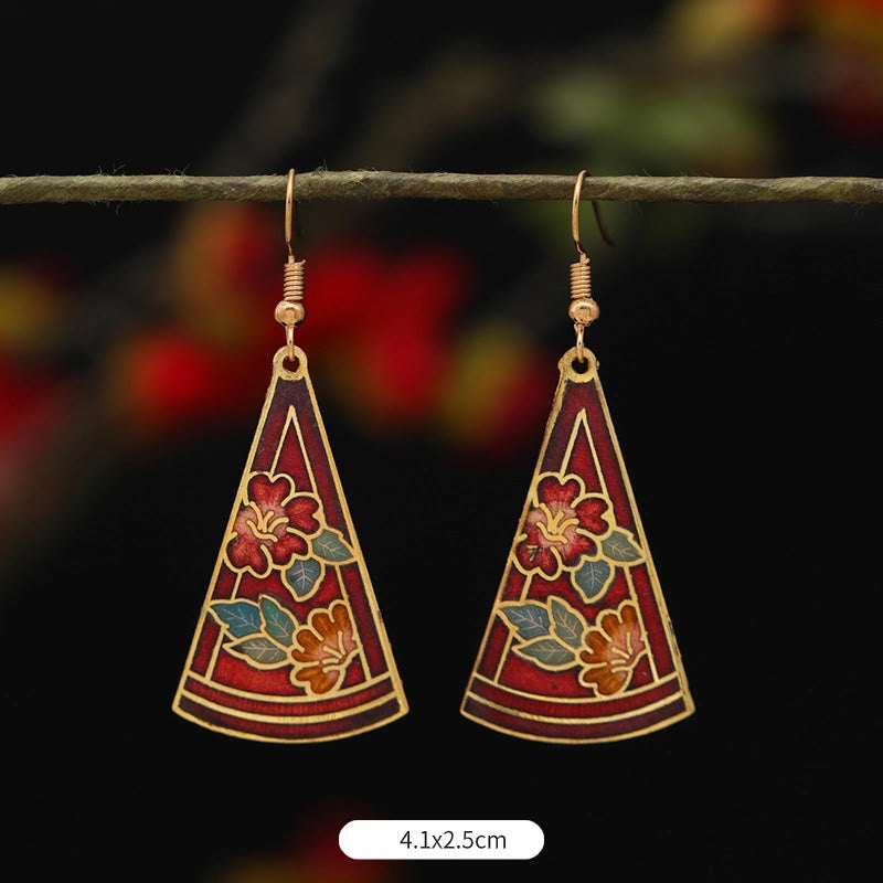 Lotus Butterfly Flower Alloy Copper Enlightenment Drop Earrings