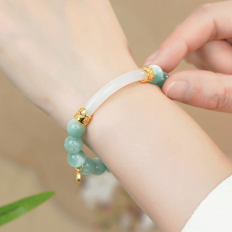 Natural Larimar Copper Coin Confidence Bracelet