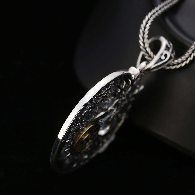 Dragon Waves Yin Yang Bagua Luck Strength Necklace Pendant
