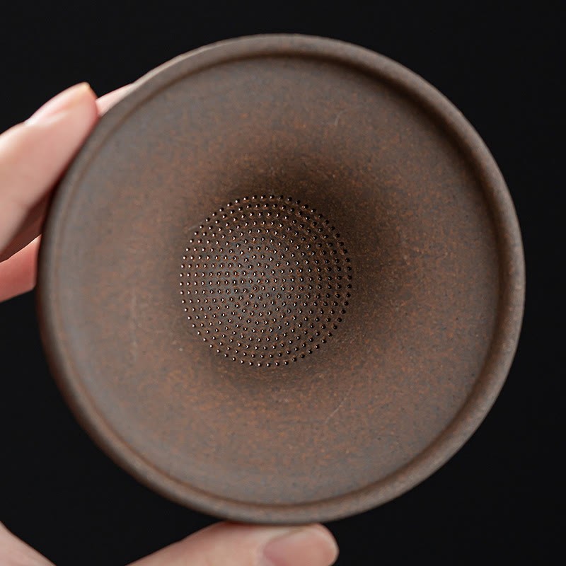 Little Brown Monk Hat Strainer Ceramic Tea Accessories Figurine Zen Home Desk Decoration