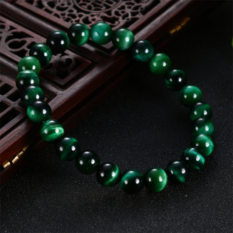 Natural Green Tiger Eye Strength Bracelet
