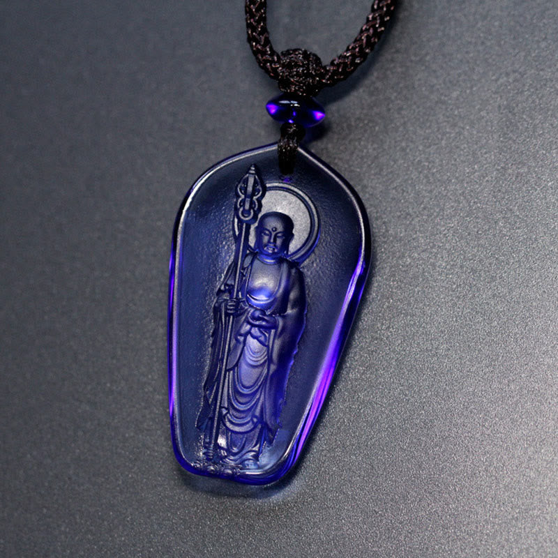 Ksitigarbha mystic zen Liuli Crystal Serenity Amulet Necklace Pendant