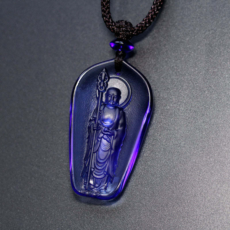 Ksitigarbha mystic zen Liuli Crystal Serenity Amulet Necklace Pendant