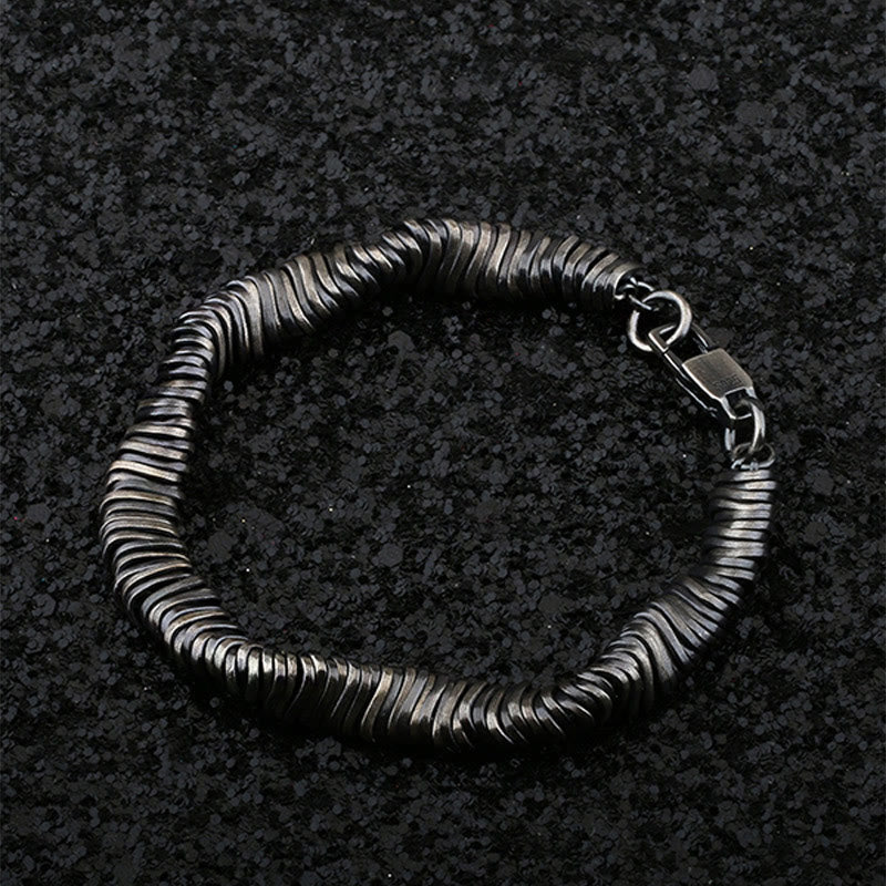 925 Sterling Silver Vintage Twisted Design Wealth Healing Chain Bracelet