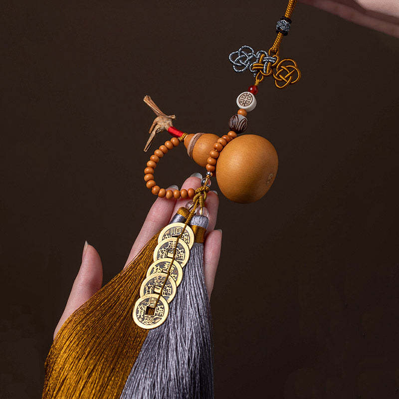 Feng Shui Coins Gourd Chinese Knot Lucky Coins Five Emperor Money Wealth Tassels Decoration
