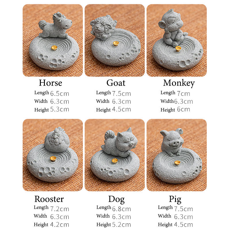 Chinese Zodiac Healing Incense Burner Desk Decoration