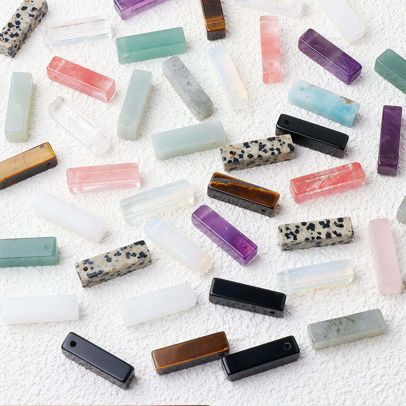 Various Rectangular Crystal Amethyst Green Aventurine Healing Necklace Pendant