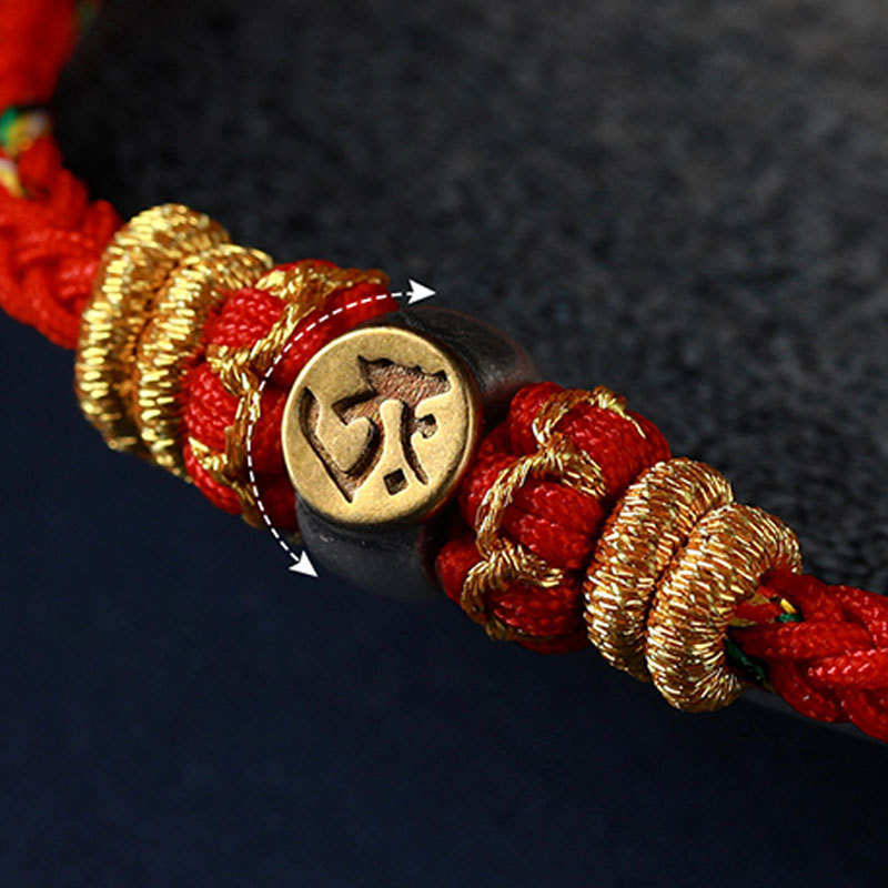 Chinese Zodiac Natal mystic zen Silver Luck Braided String Bracelet