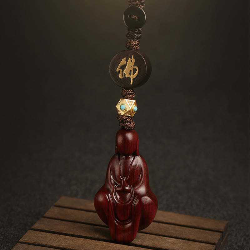 Small Leaf Red Sandalwood Formless mystic zen Protection Key Chain