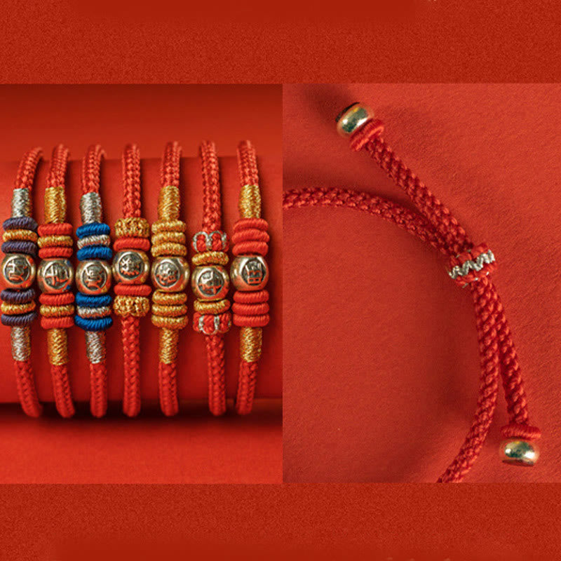 Red String Chinese Characters Protection Bracelet