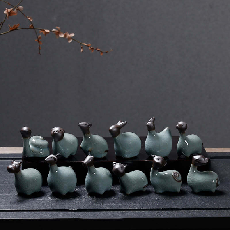 Chinese Zodiac Ceramic Tea Pet Home Decoration