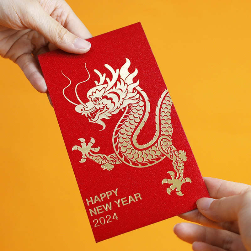 6Pcs Chinese Red Envelope Year of the Dragon Lucky Money Envelopes 2024 Chinese New Year Dragon Year Envelope