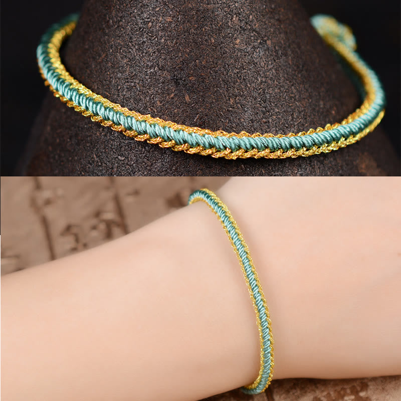 Two-Color Rope Handcrafted Eight Thread Peace Knot Bracelet