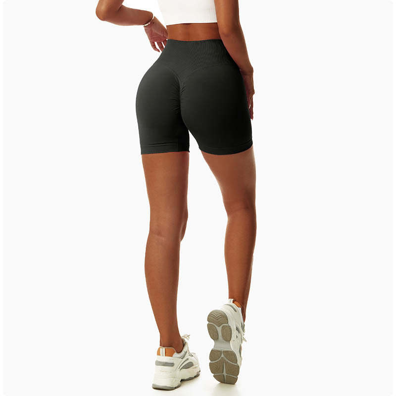 Women Seamless High Elasticity Sports Fitness High Waist Yoga Workout Shorts