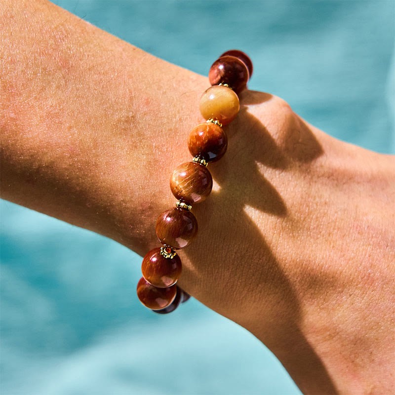 Natural Red Tiger Eye Pumpkin Calm Bracelet