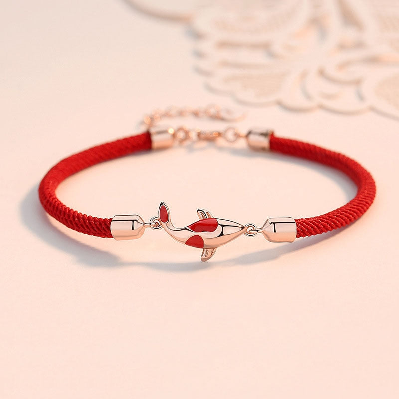 Koi Fish Luck Wealth Braided Chain Couple Bracelet