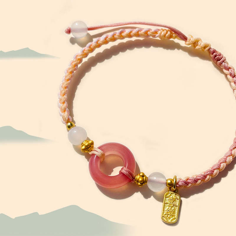 Peace And Joy Agate Peace Buckle Auspicious Handmade Braided Bracelet