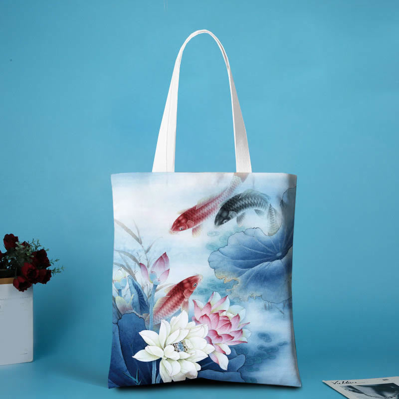 Lotus Shape Canvas Shoulder Bag