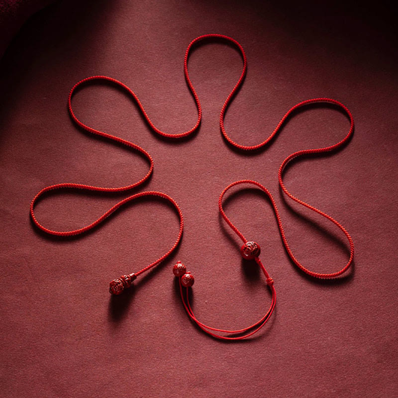 Natural Cinnabar Chinese Zodiac?Gourd Calm Blessing Red String Belly Chain