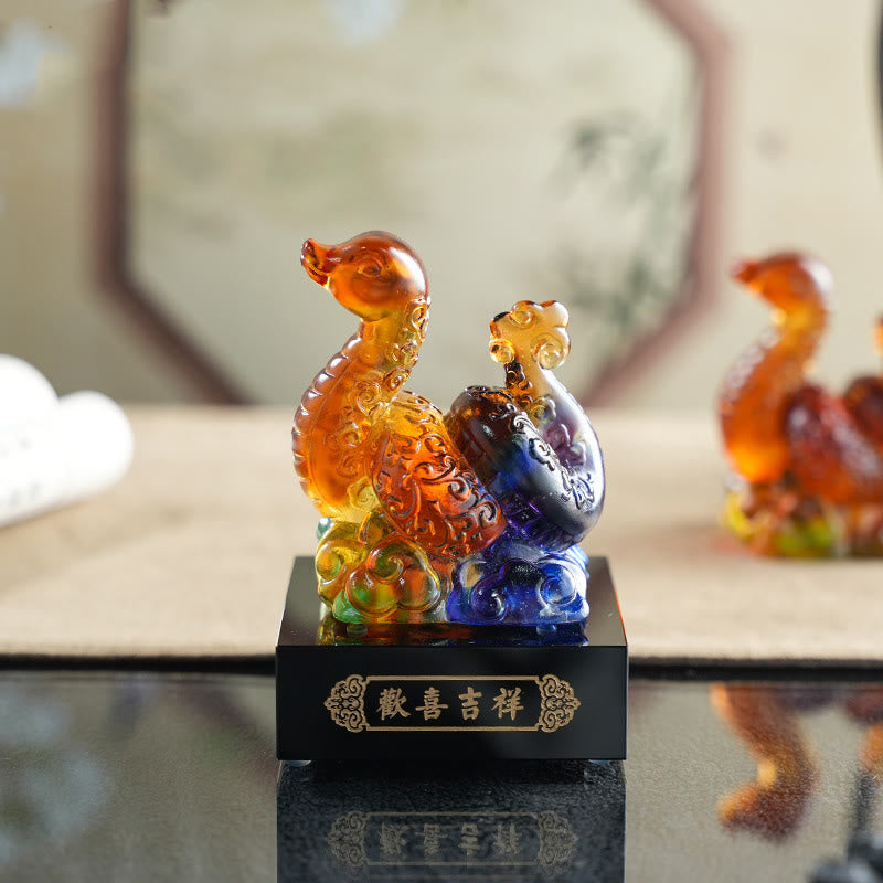 Year Of The Snake Auspicious Clouds Joy And Auspiciousness Liuli Art Piece Home Decoration