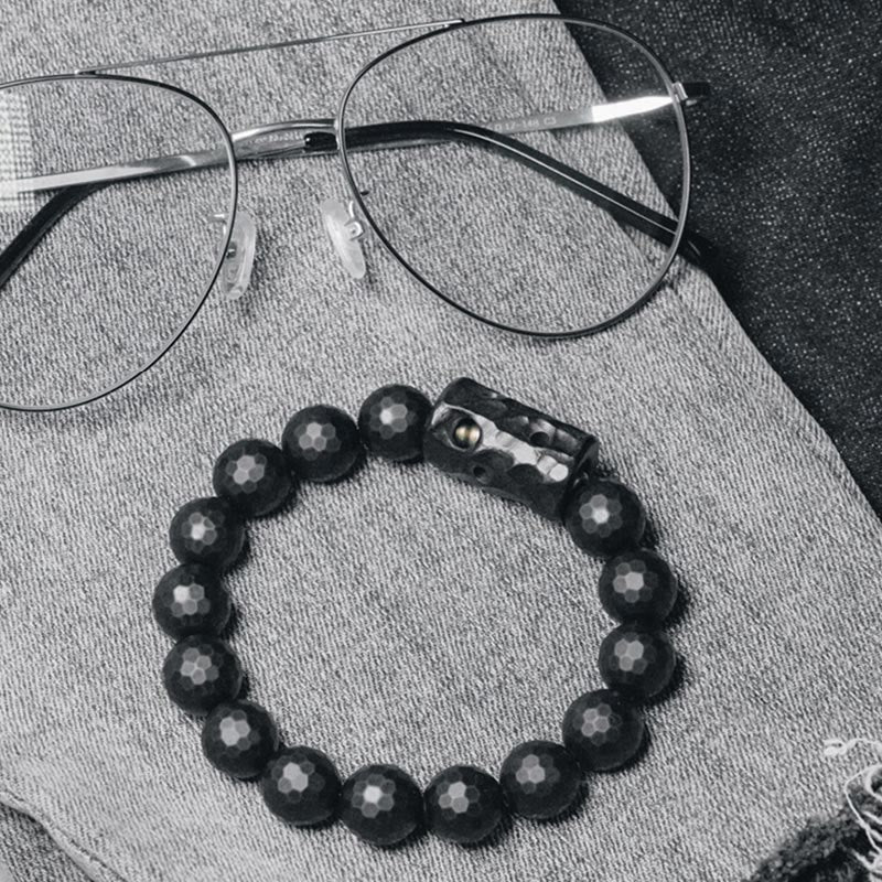 Matte Frosted Surface Black Onyx Ebony Protection Bracelet