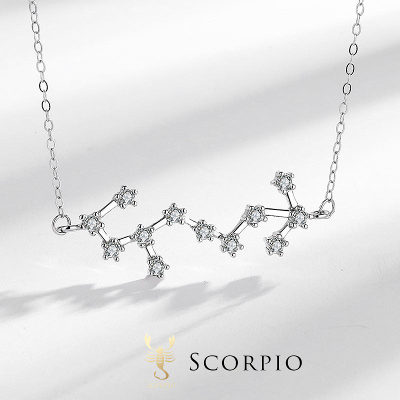 925 Sterling Silver 12 Constellations of the Zodiac Astrology Blessing Necklace Pendant