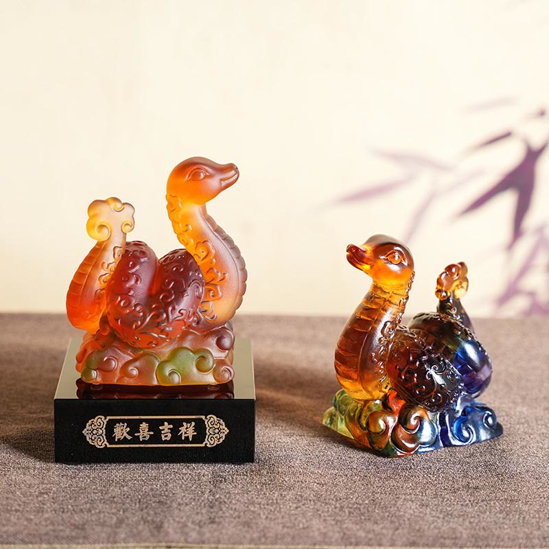 Year Of The Snake Auspicious Clouds Joy And Auspiciousness Liuli Art Piece Home Decoration