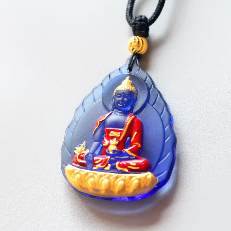 Tibet Medicine mystic zen Liuli Crystal Compassion Necklace Pendant