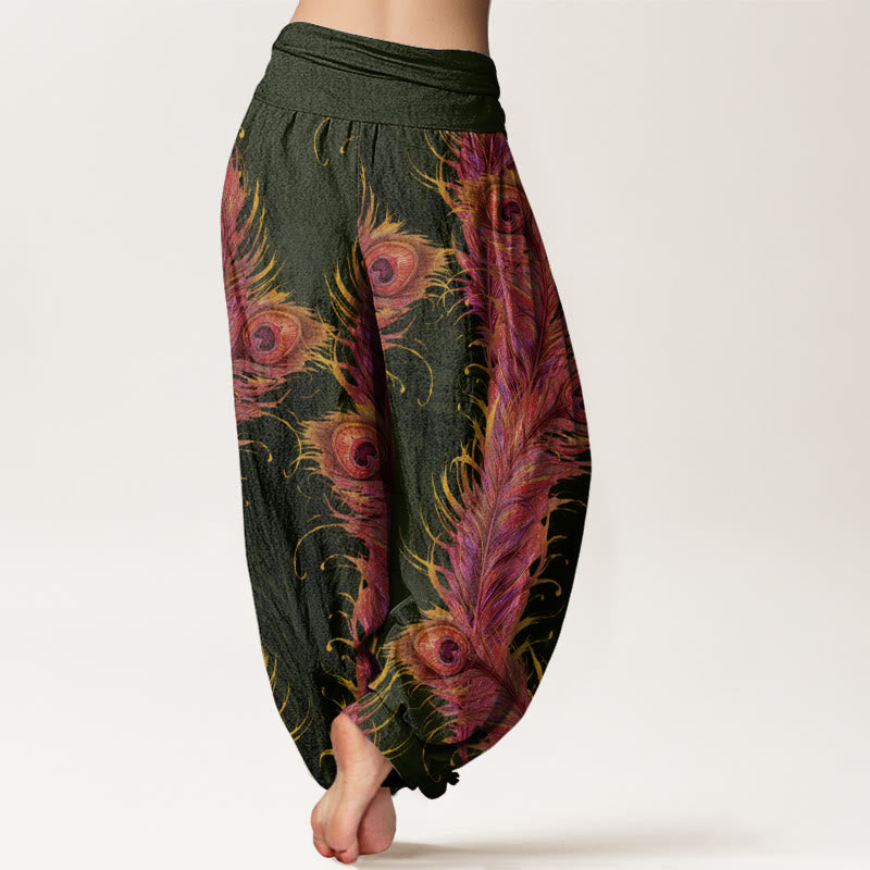 Bright Phoenix Pattern Women's Elastic Waist Harem Pants